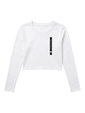 Cropped lightweight long sleeve T shirt