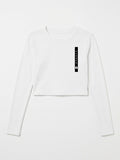 Cropped lightweight long sleeve T shirt