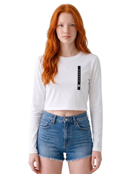Cropped nation lightweight LS T shirt